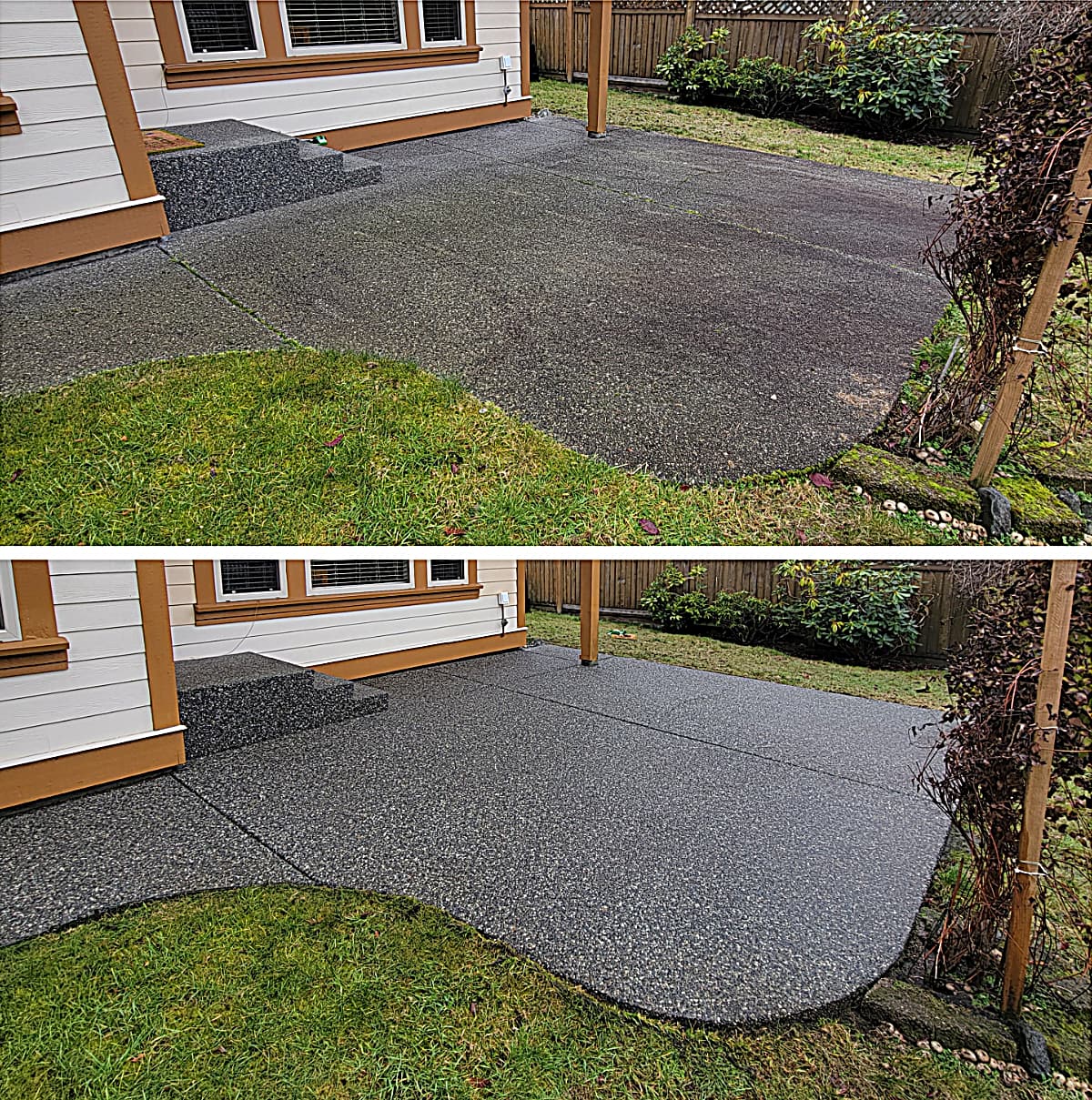 Patio pad before and after islandCLEAN power washing